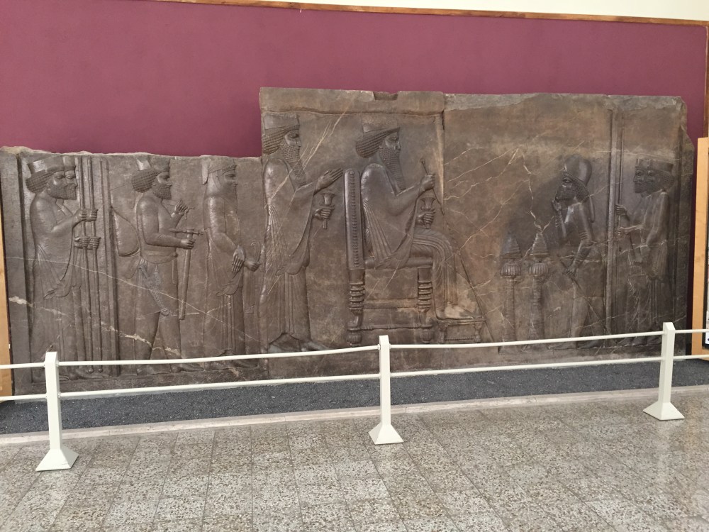 Darius and Xerxes receiving tribute (ca. BC 490)